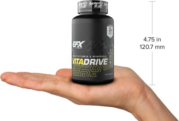 EFX Sports Vita Drive | Multivitamin Formulated for Athletes | Complex of Vitamins, Minerals, Micronutrients, & Antioxidants | 30 Servings, 120 Capsules