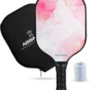 Pickleball Paddles, USAPA Approved Carbon Fiber Pickleball Paddle, Polypropylene Honeycomb Core Pickleball Racket Sets with Wristband & Paddle Cover, Pickleball Gifts for Beginners