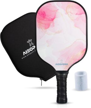 Pickleball Paddles, USAPA Approved Carbon Fiber Pickleball Paddle, Polypropylene Honeycomb Core Pickleball Racket Sets with Wristband & Paddle Cover, Pickleball Gifts for Beginners