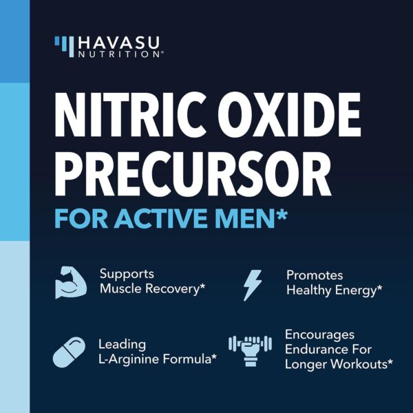 L-Arginine Capsules Nitric Oxide Supplement for Men with L-Citrulline - 1200mg L Arginine and L Citrulline Blend - Non-GMO Veggie Capsule for Performance, Endurance and Muscle - 1 Month Supply