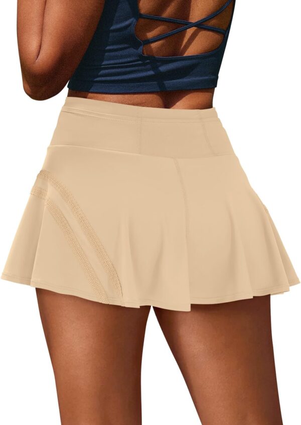 MIHOLL Pleated Tennis Skirt for Women with Pockets Shorts Mini High Waisted Athletic Golf Skorts Skirts for Running Casual