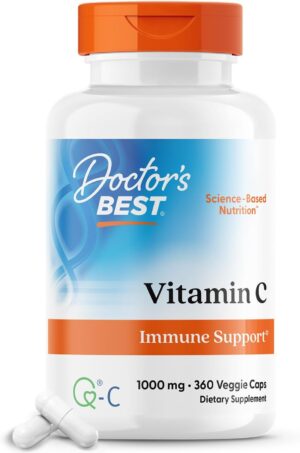 Doctor's Best Vitamin C with Q-C, Immune Support, Non-GMO, Gluten Free, Soy Free, Vegan 360 Veggie Caps