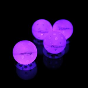 PickleStar LED Light Up Pickleball Balls, Glow in The Dark Pickleball Balls, Offcial Size OutdoorPickleBalls with Light 4 Pack LED Light Up Pickle Balls, Unique Gift for Pickleball Lovers