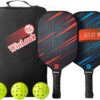 JP WinLook Premium Pickleball Paddles Set of 2 – Fiberglass Pickle Ball Rackets - for Women & Men - for Indoor or Outdoor - Professional Pickleball Racquets, Pickleballs, Bags & Equipment