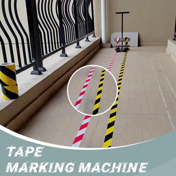 Floor tape applicator, court line tape machine Pickleball court concrete marking set, sports field marking machine, basketball court concrete, asphalt, road warning line set (with circle drawing set)