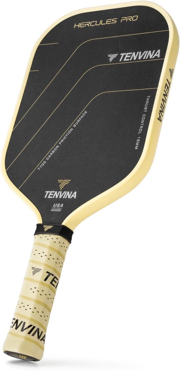 TENVINA Pickleball Paddles, Thermoforming 4-Layer T700SC Friction Carbon Fiber Pickleball Paddle, Professional USAPA Approved Pickle Ball Paddle Providing Strong Power and Spin for Athletes
