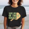 Pickleball Shirts for Women Stay Out of The Kitchen Printed T-Shirt Funny Pickleball Player Lover Tee Tops