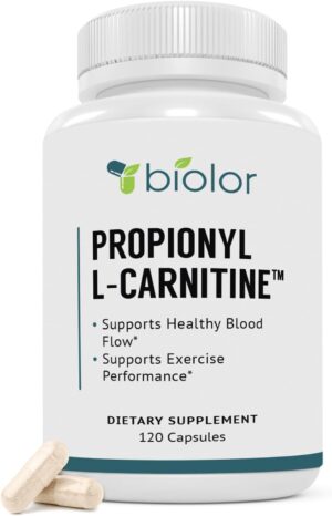 Biovy High Absorption Propionyl-L-Carnitine (PLCAR) No Artificial Fillers - Effective Propionyl L Carnitine HCL Supplement to Support Blood Circulation - 120 Capsules