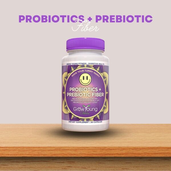 Grow Young Fitness Daily Probiotic + Prebiotic Fiber Supplement, Supports Digestive Health (1 Pack, 30 Servings)