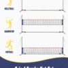 17FT Badminton Volleyball Combo Net Set for Backyard, 5.1ft-7.4ft Adjustable Heigh Portable Sports Net with Poles, 4 Badminton Rackets, 3 Shuttlecocks and Volleyball for Driveway Game
