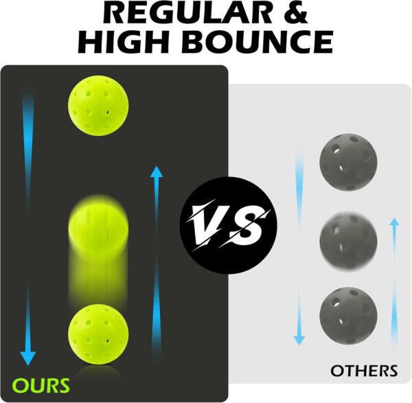 Sukeen Outdoor Pickleball Balls 40 Holes, High Bounce True Flight Pickleball Ball, High Visibility Outdoor Pickleballs, High Elasticity Pickle Balls with Mesh Bag