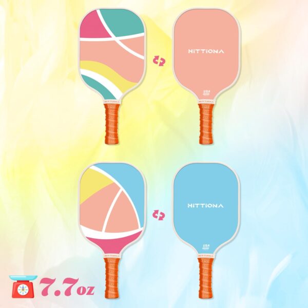 Pickleball Paddles - Fiberglass Pickleball Paddles Set of 2, USAPA Approved Pickle Ball Rackets 2 Pack with 4 Pickleball Balls, 1 Pickleball Bag, Paddles Ball Set for Beginners