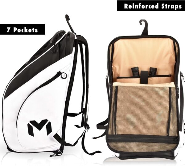 Maverix Titan Tour Backpack - 70L Large Capacity Bag, Durable 1680D Polyester, 7 Pockets, Laptop sleeve, Ball Sleeve, Self-Standing, Easy Access, Shoe compartment, Designed for Pickleball Players