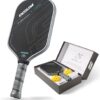61Q8FAXKq0L._AC_SL1000_.jpg Pickleball Paddles, Carbon Fiber Pickleball Paddle with Power Polymer Core, USAPA Approved, Pro Pickleball Rackets for Ultimate Spin & Consistency, Come with Cover