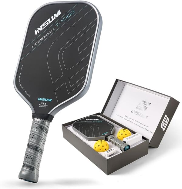61Q8FAXKq0L._AC_SL1000_.jpg Pickleball Paddles, Carbon Fiber Pickleball Paddle with Power Polymer Core, USAPA Approved, Pro Pickleball Rackets for Ultimate Spin & Consistency, Come with Cover
