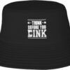 Think Before You Drink Pickleball Gifts Funny Dink Pickle Ball Lovers Gifts Bucket Hat Summer Hat Sun Beach Bucket Cap Black