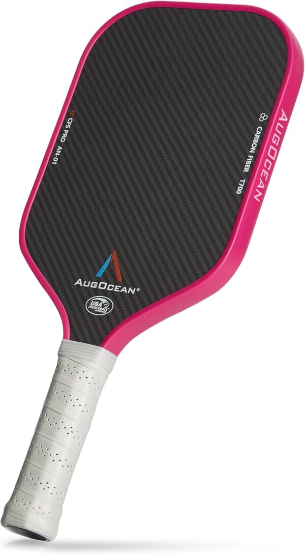 Pickleball Paddles,3K Raw Carbon Fiber Pickleball Paddle Surface with Great Grit & Spin,T700 Pickleball Rackets with Excellent Power,Control & Balance,USAPA Approved,1 Cover,3 Tapes