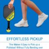 QOGIR Pickleball Ball Retriever: Easy Pick Up Without Bending Over, Fits Any Paddle