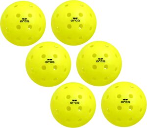 Orca 6 Pack Pickleballs Indoor or Outdoor, USAPA Approved Official Size Crack-Resistant Balls, with 1-Year No-Crack Warranty Perfect for Tournaments