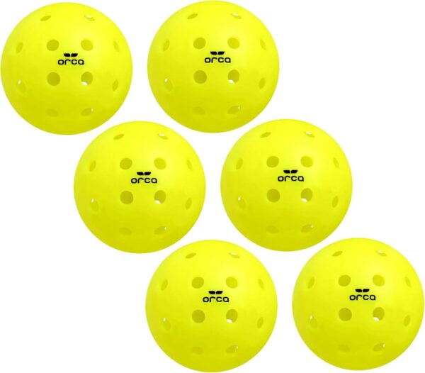 Orca 6 Pack Pickleballs Indoor or Outdoor, USAPA Approved Official Size Crack-Resistant Balls, with 1-Year No-Crack Warranty Perfect for Tournaments