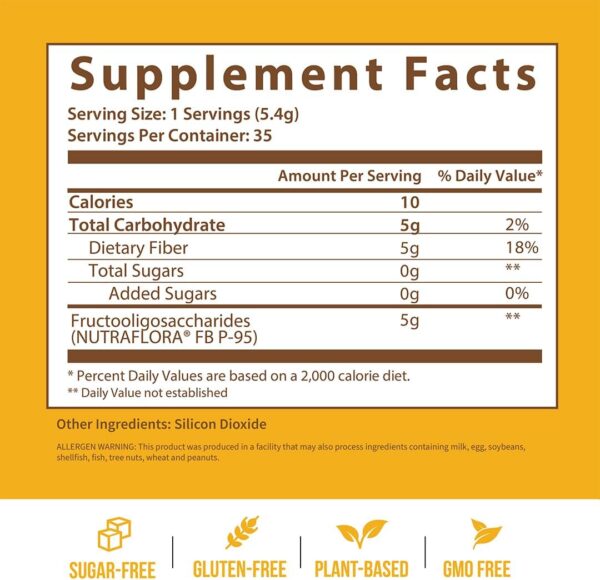 GOBIOTIX Prebiotic Fiber Supplement Powder for Digestive Health, Soluble Fiber for Gut Health, Gluten & Sugar Free, Keto, Vegan, 35 Servings (1 Pack)