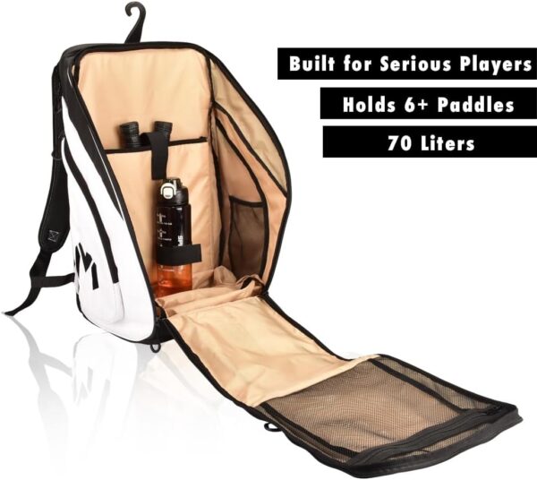 Maverix Titan Tour Backpack - 70L Large Capacity Bag, Durable 1680D Polyester, 7 Pockets, Laptop sleeve, Ball Sleeve, Self-Standing, Easy Access, Shoe compartment, Designed for Pickleball Players