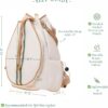 Tennis Bag for Women Racket Tote, Stylish Backpack - Unisex Racquet Sports Pickleball Bag Convertible Shoulder, Crossbody Strap Large Compartment