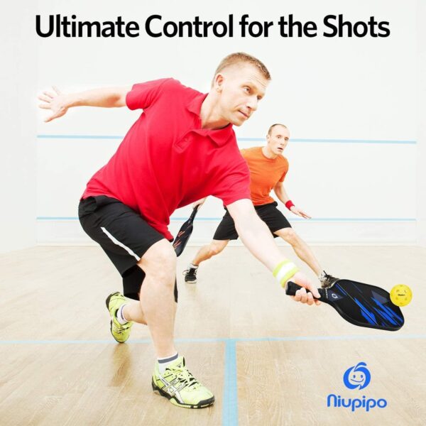 niupipo Pickleball Paddles Set of 2/4, USAPA Approved Lightweight Pickleball Rackets, Durable Fiberglass Surface with Polypropylene Honeycomb Core, Cushion Grip and Carry Bag