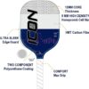 Diadem ICON Performance Pickleball Paddle | Graphite Carbon Fiber, Honeycomb Core, Fiberglass Face, Ultra Sleek Edge Guard, Spin Friendly | Indoor/Outdoor | USAPA Approved