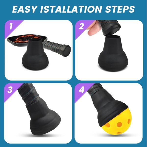 4 PCS Pickleball Ball Retriever,Premium Silicone Pickleball Picker, Pickleball Grabber, Universal Pickleball Upper Suction Cup, Picks Up Balls Easily Without Bending Over, Fits Any Pickleball Paddles