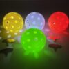 LED Light up Pickleball Ball, Glow in The Dark PickleBalls Balls, 4 Pack Pickleball-Balls Meet USAPA Requirement, 40 Holes Durable in/Outdoor Pickle Ball (RGB)