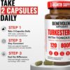 BENE Turkesterone with Tongkat Ali & BioPerine (Max Absorption) - Highest Purity 8,000mg Turkesterone Supplement for Men & Women - Increase Stamina, Muscle Growth, Drive & Recovery, 2 Months Supply