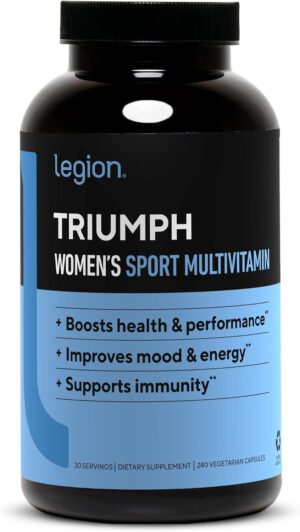 LEGION Triumph Daily Sport Multivitamin Supplement - Vitamins and Minerals for Athletes Helps with Energy for Sports & Bodybuilding Workouts. 30 Servings (Women)