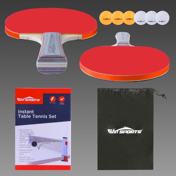 Ping Pong Paddle Set, Professional Table Tennis Racket Set with 6 Ping Pong Balls, Ping Pong Paddles 4 Player Set, Ping Pong Set Starter Kit