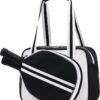 PU Leather Pickleball Paddle Bag - Small Fashion Tote for Women Men