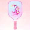 Kids Pickleball Paddles, Cute Pickleball Paddle with Small Grip, Lightweight Pickleball Rackets, Honeycomb Core, Fiberglass Pickleball Paddle Set for Children 4-11 Years Old, Child-Size