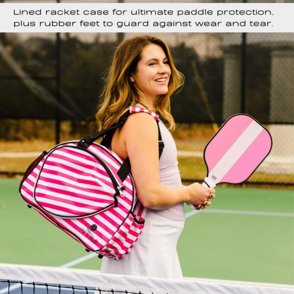 Pik’le’Ball Sport Premium Women's Pickleball Bag – Stylish and Versatile Sports Bag with Water Bottle Holder, Padded Paddle Pocket, and Spacious Design (fits 2+ Paddles!)