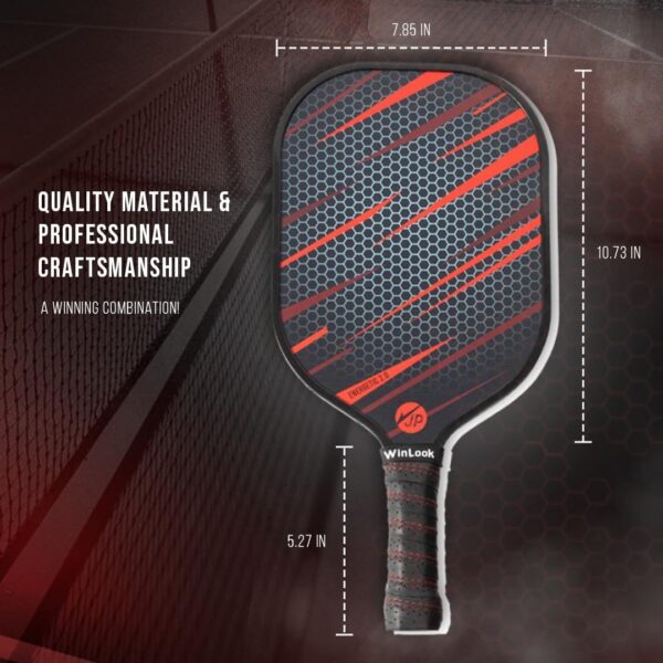 JP WinLook Premium Pickleball Paddles Set of 2 – Fiberglass Pickle Ball Rackets - for Women & Men - for Indoor or Outdoor - Professional Pickleball Racquets, Pickleballs, Bags & Equipment
