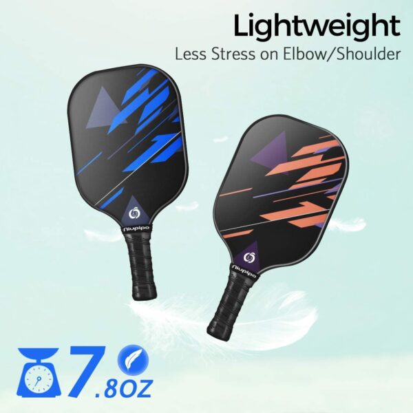 niupipo Pickleball Paddles Set of 2/4, USAPA Approved Lightweight Pickleball Rackets, Durable Fiberglass Surface with Polypropylene Honeycomb Core, Cushion Grip and Carry Bag