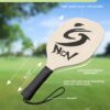 NQV Pickleball Set with Net-10FT Half Court Size Pickleball Net+Wood Pickleball Paddles+Pickle Balls+Ball Retrievers, Portable Outdoor Driveway Indoor for Adults Beginners