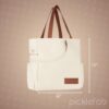 Pickleball Tote Bag for Women with Paddle Cover Pocket and Shoulder Straps | Canvas and Leather Pickle Ball Bags for Women | Sport Duffle Handbag for Rackets