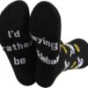 MBMSO 2 Pairs I'd Rather Be Playing Pickleball Socks - Novelty Gifts for Pickleball Lovers and Players