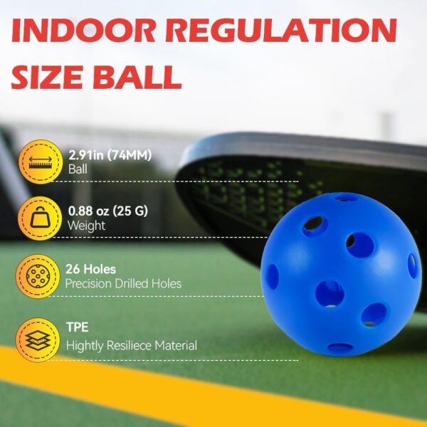 Fizzazzle Indoor Pickleball Balls - 4/6 Pack 26 Holes - USAPA Standard - High Resilience & Durability Blue Balls