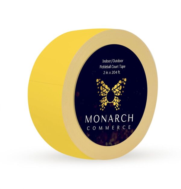 Pickleball Court Tape for Indoor/Outdoor Gaffer Style | All Surfaces | No Glare | 2 Inches Wide x 204 Feet Long (Yellow)