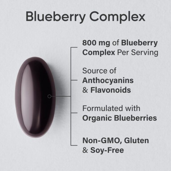 Sports Research Blueberry Capsules - Made from Organic Blueberries with Organic Extra Virgin Olive Oil - Non-GMO & Gluten Free - 60 Liquid Softgels