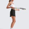 CRZ YOGA Dolphin Golf Skirts for Women A Line High Waisted Casual Athletic Mini Tennis Pickleball Skort with Zipper Pocket