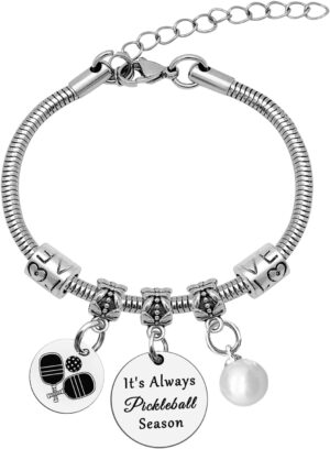 Mwphuy Pickleball Lover Gift Pickleball Gifts for Women Friends Bracelet Bangle Pickleball Themed Graduation Birthday Christmas Presents