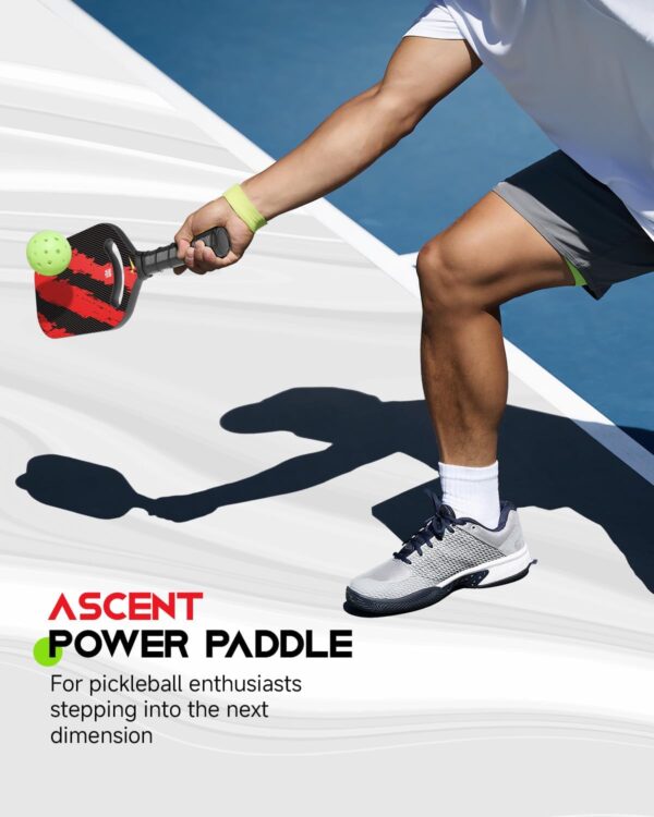 Warping Point Ascent Pickleball Paddles| Carbon Fiber Pickleball Racket with Aero Throat | Textured Grit Surface | Hexa Polymer Core | Designed for Swing Speed and Maneuverability