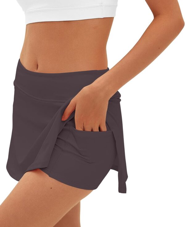 Darong Womens Tennis Skirt with Pockets Shorts High Waisted Side Slit Skort Workout Golf Skirt Athletic Skorts