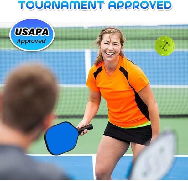Outdoor Pickleballs - 40 Holes, USAPA Approved, High Bounce, Durable TPE Balls for All Skill Levels, 6 Pack
